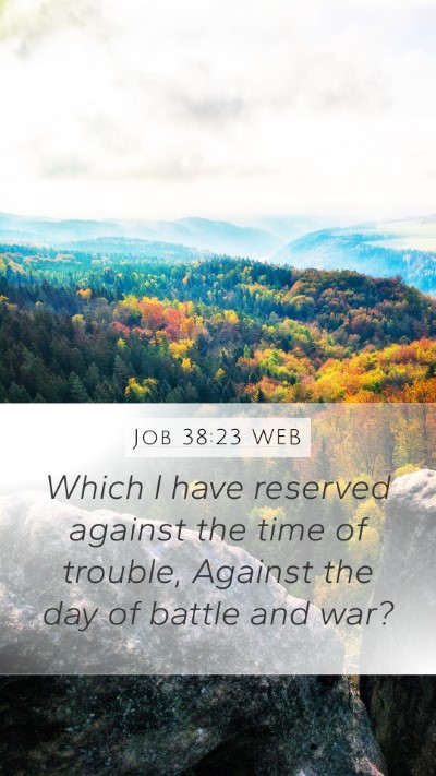 Job 38:23 WEB Mobile Phone Wallpaper - Which I have reserved against the time of - Mobile Bible Verse Wallpaper