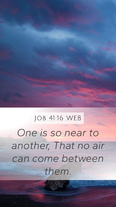 Job 41:16 WEB Mobile Phone Wallpaper - One is so near to another, That no air can come - Mobile Bible Verse Wallpaper