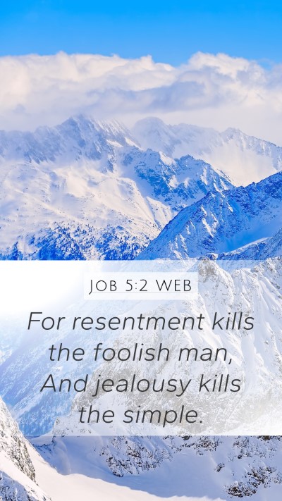 Job 5:2 WEB Bible Verse Image
