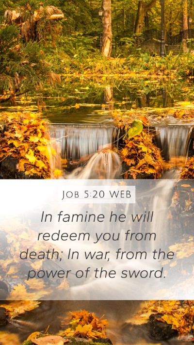 Job 5:20 WEB Bible Verse Image