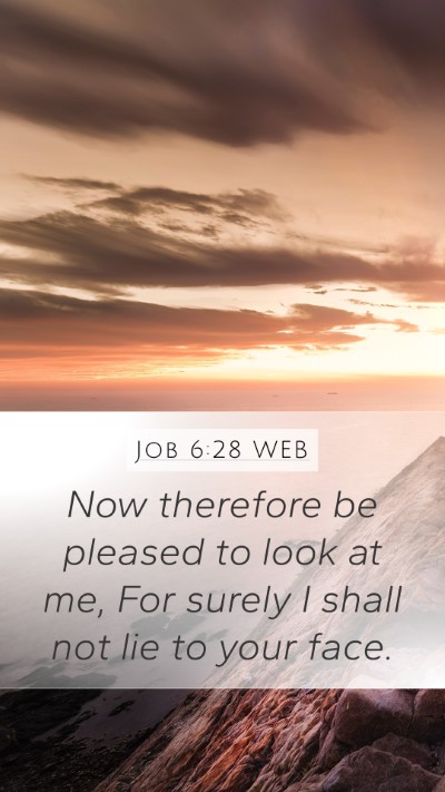 Job 6:28 WEB Bible Verse Image