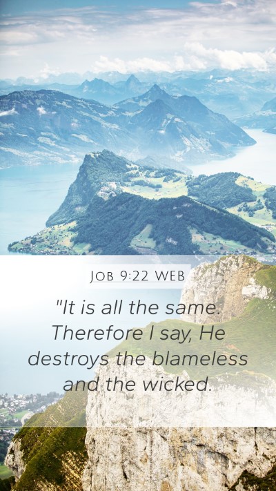 Job 9:22 WEB Bible Verse Image