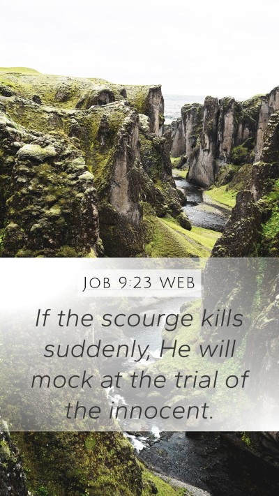 Job 9:23 WEB Bible Verse Image