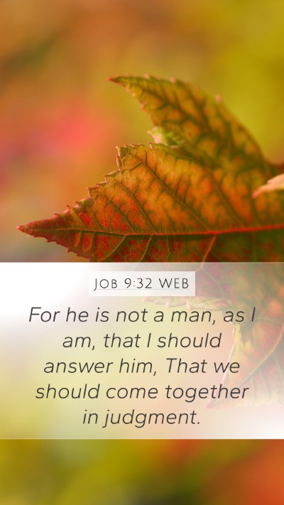 Job 9:32 WEB Bible Verse Image