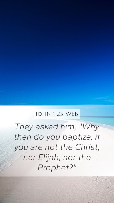 John 1:25 WEB Bible Verse Image