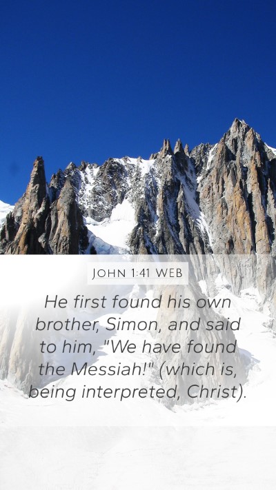 John 1:41 WEB Bible Verse Image