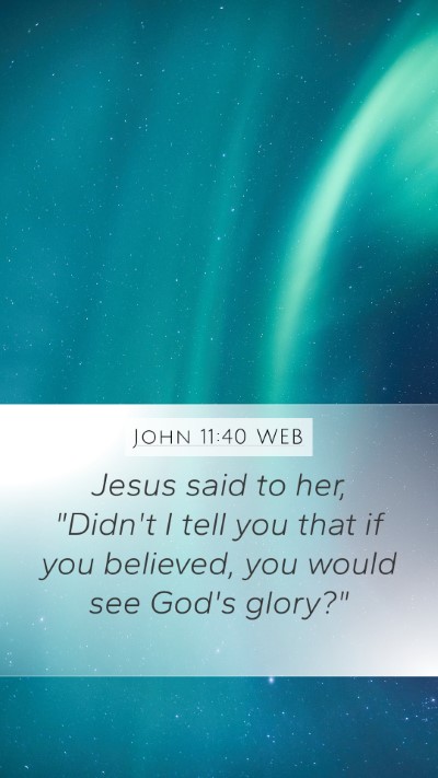 John 11:40 WEB Bible Verse Image