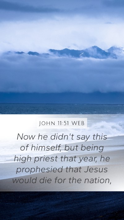 John 11:51 WEB Bible Verse Image