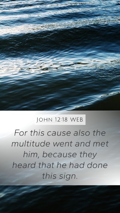 John 12:18 WEB Bible Verse Image