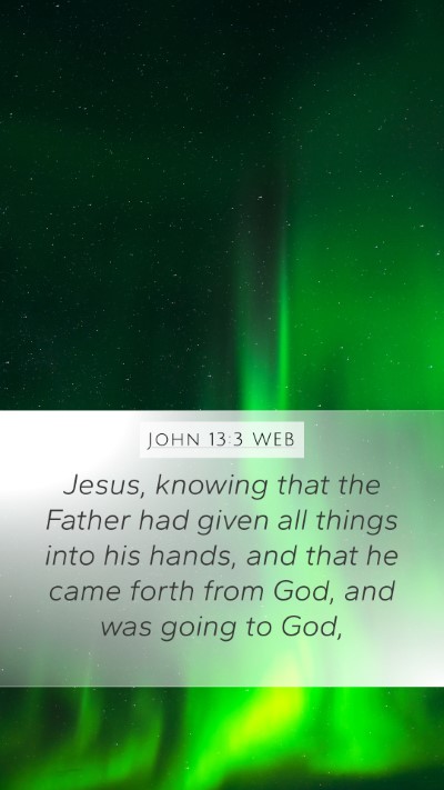John 13:3 WEB Bible Verse Image