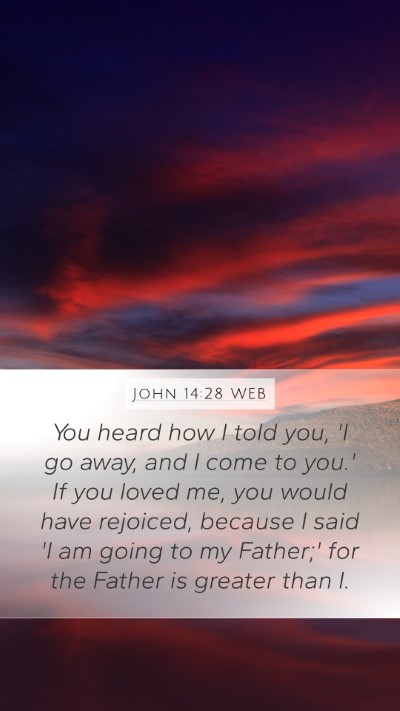 John 14:28 WEB Bible Verse Image