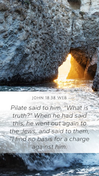 John 18:38 WEB Bible Verse Image