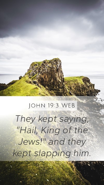 John 19:3 WEB Bible Verse Image
