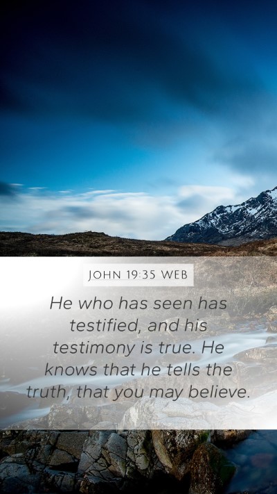 John 19:35 WEB Bible Verse Image