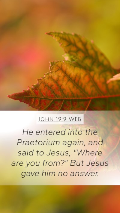 John 19:9 WEB Bible Verse Image