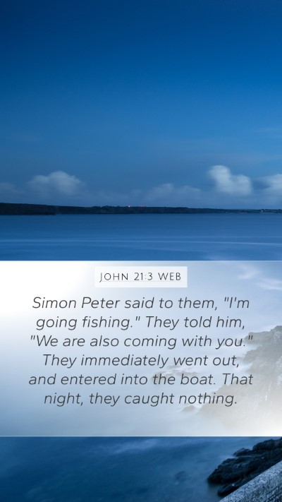 John 21:3 WEB Mobile Phone Wallpaper - Simon Peter said to them, 