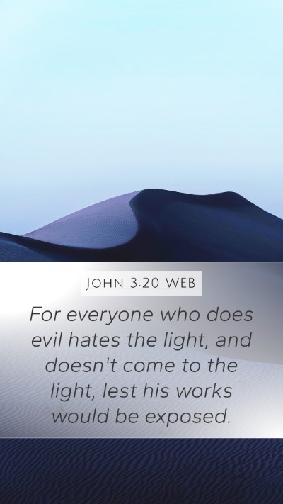 John 3:20 WEB Bible Verse Image