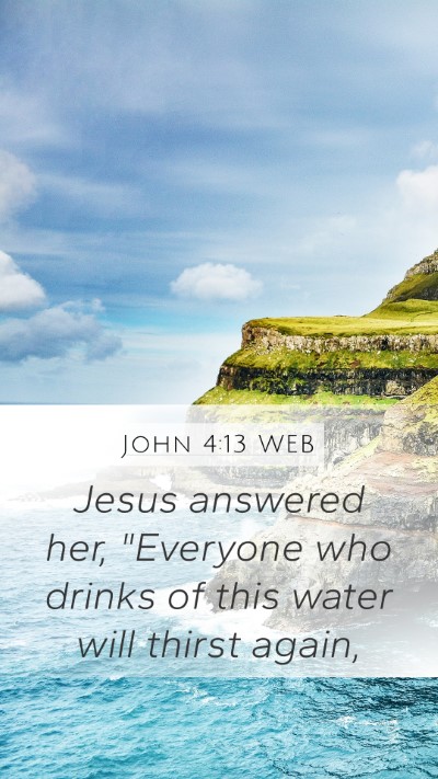 John 4:13 WEB Mobile Phone Wallpaper - Jesus answered her, 