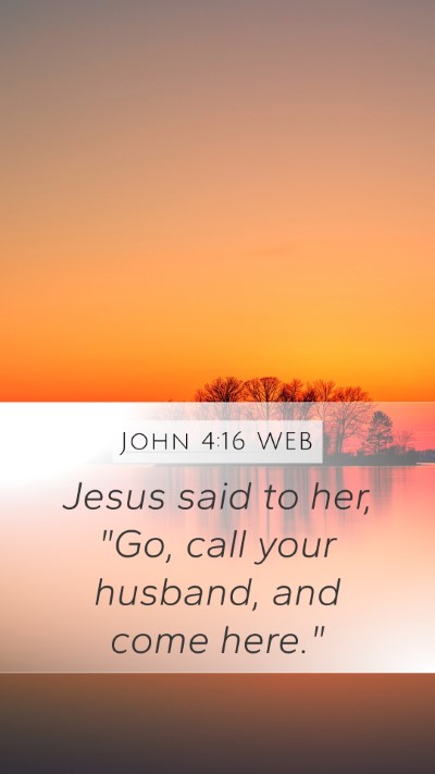 John 4:16 WEB Mobile Phone Wallpaper - Jesus said to her, 