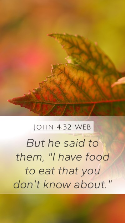 John 4:32 WEB Mobile Phone Wallpaper - But he said to them, 