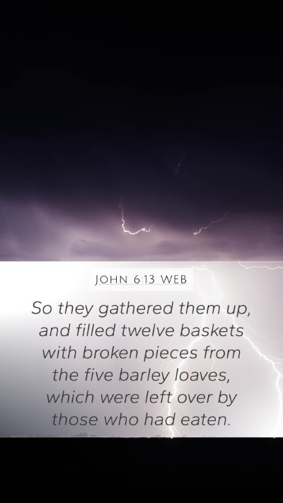 John 6:13 WEB Mobile Phone Wallpaper - So they gathered them up, and filled twelve - Mobile Bible Verse Wallpaper