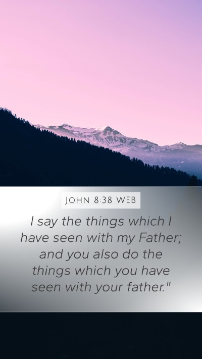 John 8:38 WEB Mobile Phone Wallpaper - I say the things which I have seen with my - Mobile Bible Verse Wallpaper