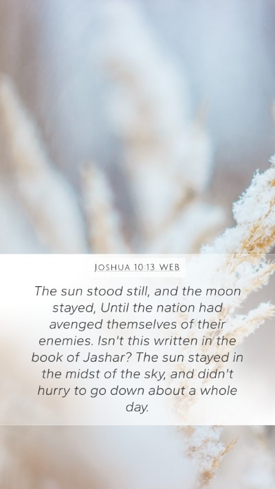 Joshua 10:13 WEB Mobile Phone Wallpaper - The sun stood still, and the moon stayed, Until - Mobile Bible Verse Wallpaper