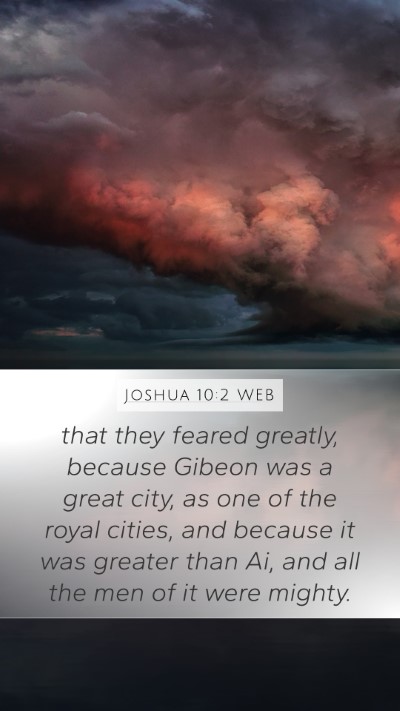 Joshua 10:2 WEB Bible Verse Image