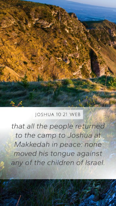 Joshua 10:21 WEB Bible Verse Image