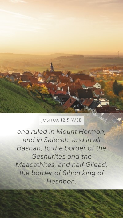 Joshua 12:5 WEB Mobile Phone Wallpaper - and ruled in Mount Hermon, and in Salecah, and in - Mobile Bible Verse Wallpaper