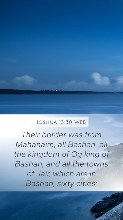 Joshua 13:30 WEB Mobile Phone Wallpaper - Their border was from Mahanaim, all Bashan, all - Mobile Bible Verse Wallpaper