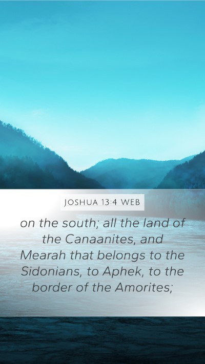 Joshua 13:4 WEB Bible Verse Image