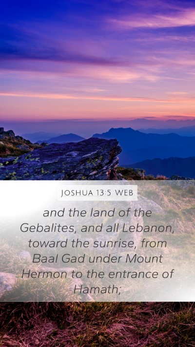 Joshua 13:5 WEB Bible Verse Image