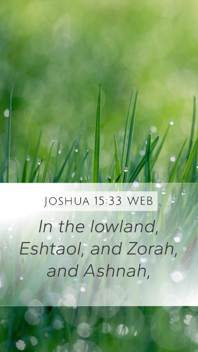 Joshua 15:33 WEB Bible Verse Image