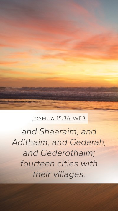 Joshua 15:36 WEB Bible Verse Image
