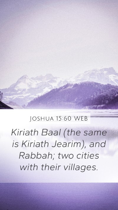 Joshua 15:60 WEB Bible Verse Image