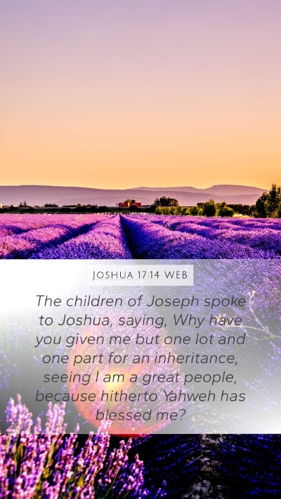 Joshua 17:14 WEB Bible Verse Image