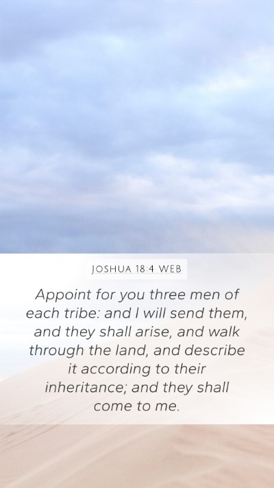 Joshua 18:4 WEB Bible Verse Image