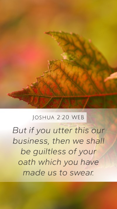 Joshua 2:20 WEB Bible Verse Image