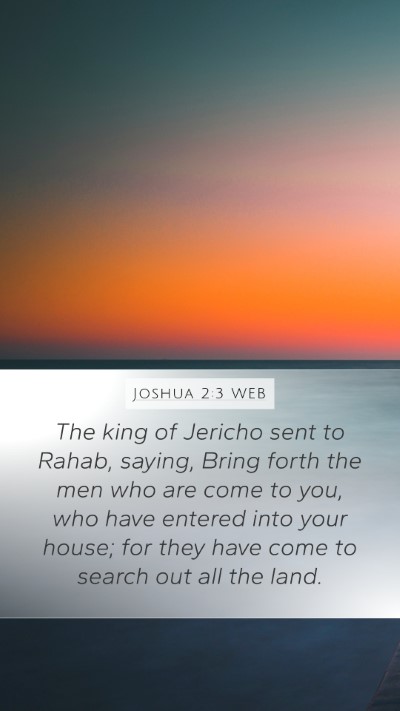 Joshua 2:3 WEB Bible Verse Image
