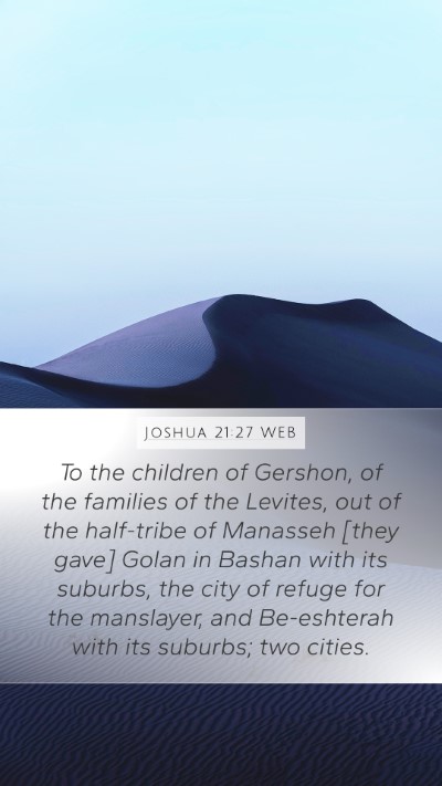Joshua 21:27 WEB Bible Verse Image