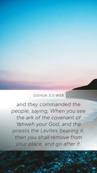 Joshua 3:3 WEB Bible Verse Image
