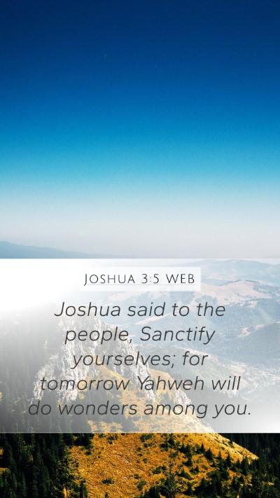 Joshua 3:5 WEB Bible Verse Image