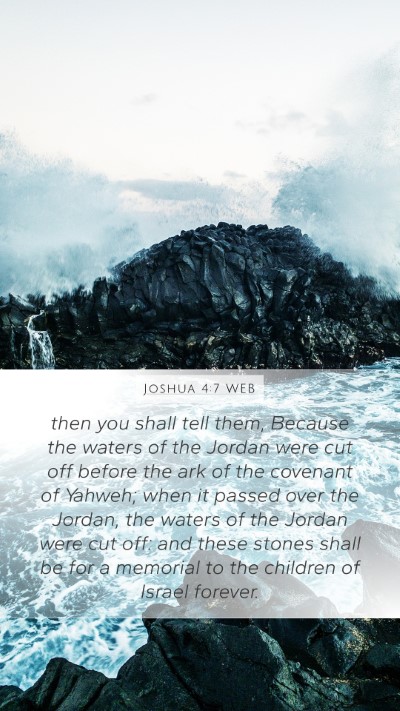 Joshua 4:7 WEB Bible Verse Image