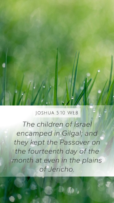 Joshua 5:10 WEB Bible Verse Image