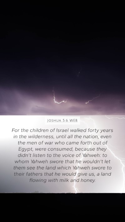 Joshua 5:6 WEB Bible Verse Image