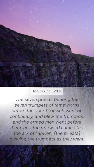 Joshua 6:13 WEB Bible Verse Image