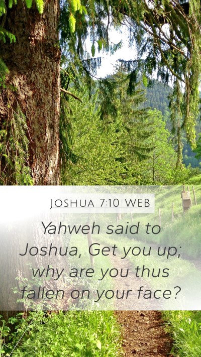 Joshua 7:10 WEB Mobile Phone Wallpaper - Yahweh said to Joshua, Get you up; why are you - Mobile Bible Verse Wallpaper