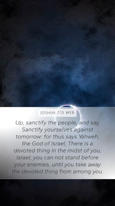 Joshua 7:13 WEB Bible Verse Image