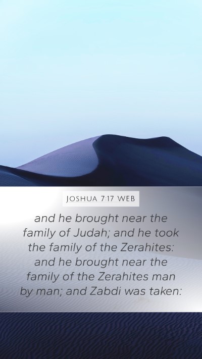 Joshua 7:17 WEB Bible Verse Image